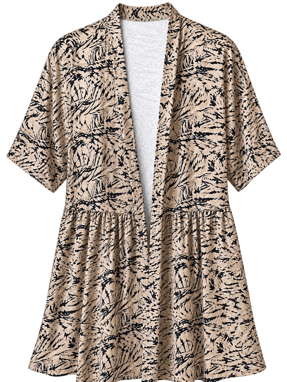 Noisy May Medium Abstract Print Babydoll Dress/Tunic  Black & Cream